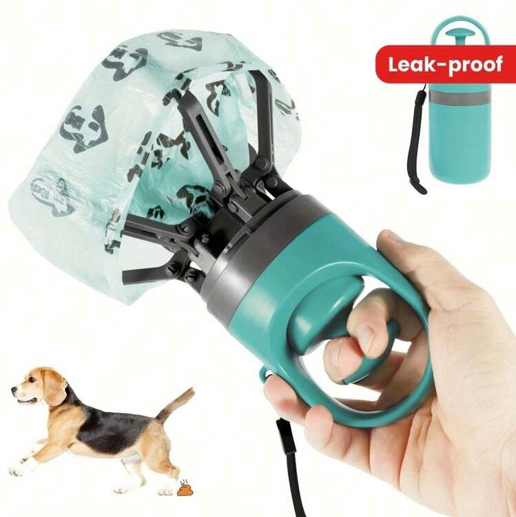 Portable Dog waste scooper with  1 roll Of garbage bag